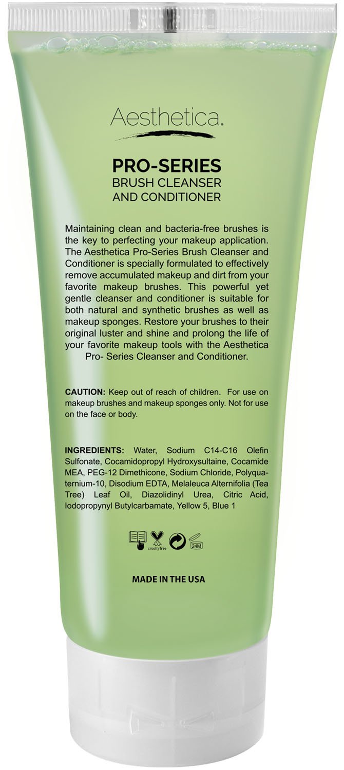 [Australia] - Aesthetica Makeup Brush Cleaner - Cruelty Free Make Up Brush Shampoo for any Brush, Sponge or Applicator - Made in USA - 6 oz. 6 fl oz. 