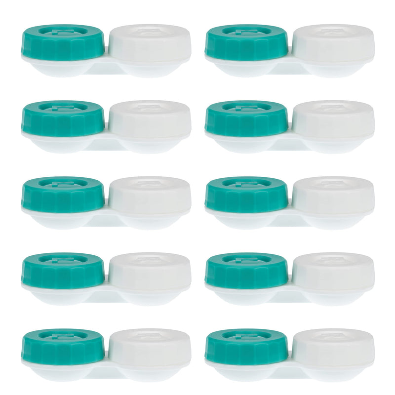 [Australia] - SPORTS WORLD VISION Contact Lens Cases 10pcs | Flat Screw Top Design | Storage Travel Cases | Lenses Holder Box | Left and Right Marked Made in UK | Bulk Buy 