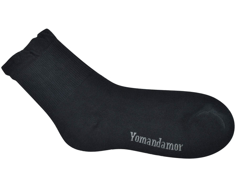 [Australia] - Yomandamor Women's Non-binding Lace Bamboo Crew Diabetic Dress Socks with Seamless Toe,4 Pairs 9-11 4 Pairs Black 
