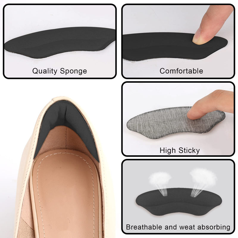 [Australia] - AIEX 6 Pairs Heel Grips, Sponge Heel Protectors, Heel Cushion Pads, Kids Heel Grips, Soft Heel Grips for Ladies Shoes Mens Shoes Kids Shoes(Black) Black 