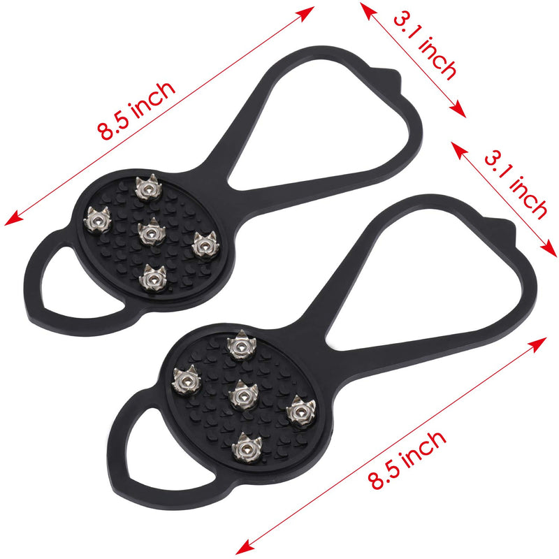 [Australia] - labato 2 Pairs Walk Traction Cleats Non Slip Gripper Spike, Walk Traction Ice Cleat Spikes Grips Crampons for Walking on Snow and Ice black 