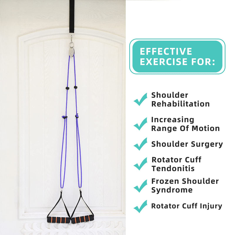 [Australia] - Fanwer Shoulder Pulley - Multi-Use Pulleys for Shoulder Rehab Over Door - Arm Rehabilitation Assisting Exercise Equipment for Rotator Cuff Recovery, Improve Flexibility Stretching, Range of Motion 