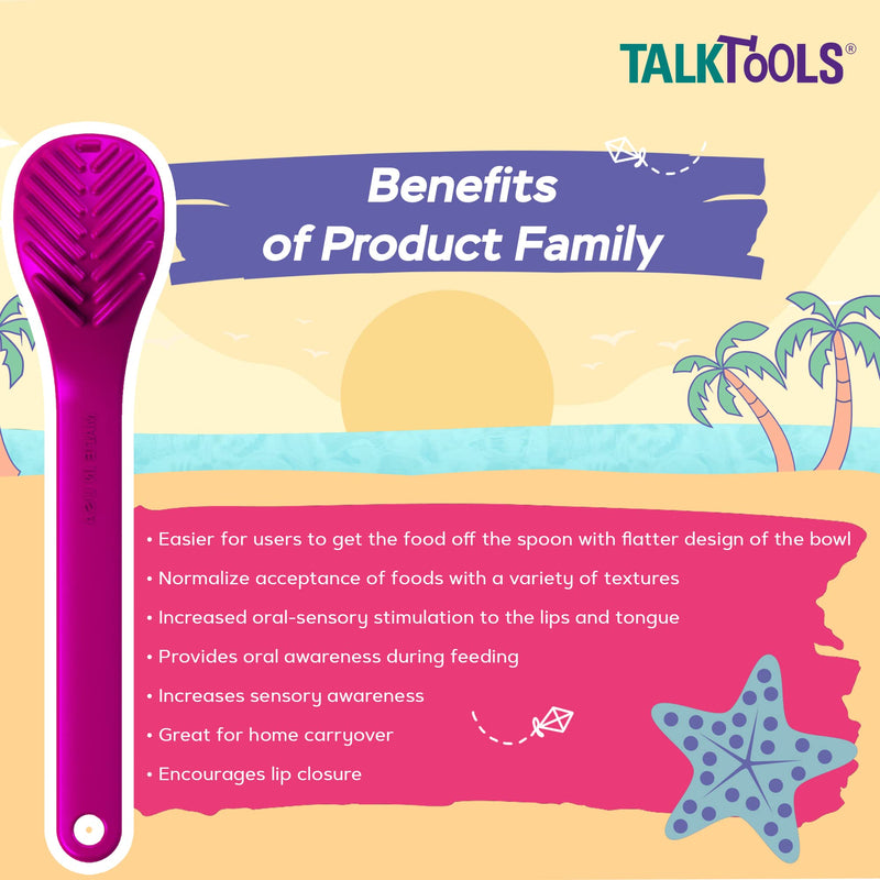 [Australia] - TalkTools Textured Maroon Spoons (Wee Textured Maroon Spoons (12pk)) Wee Textured Maroon Spoons (12pk) 