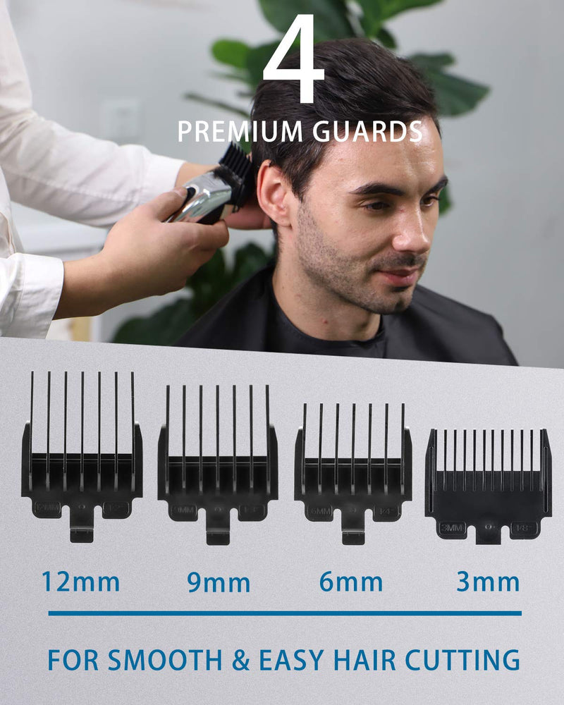 [Australia] - Hair Clippers for Men, Professional Cordless Barber Clippers for Hair Cutting, Beard and Hair Trimmer Rechargeable Mens Haircut Kit with Power Display silver 