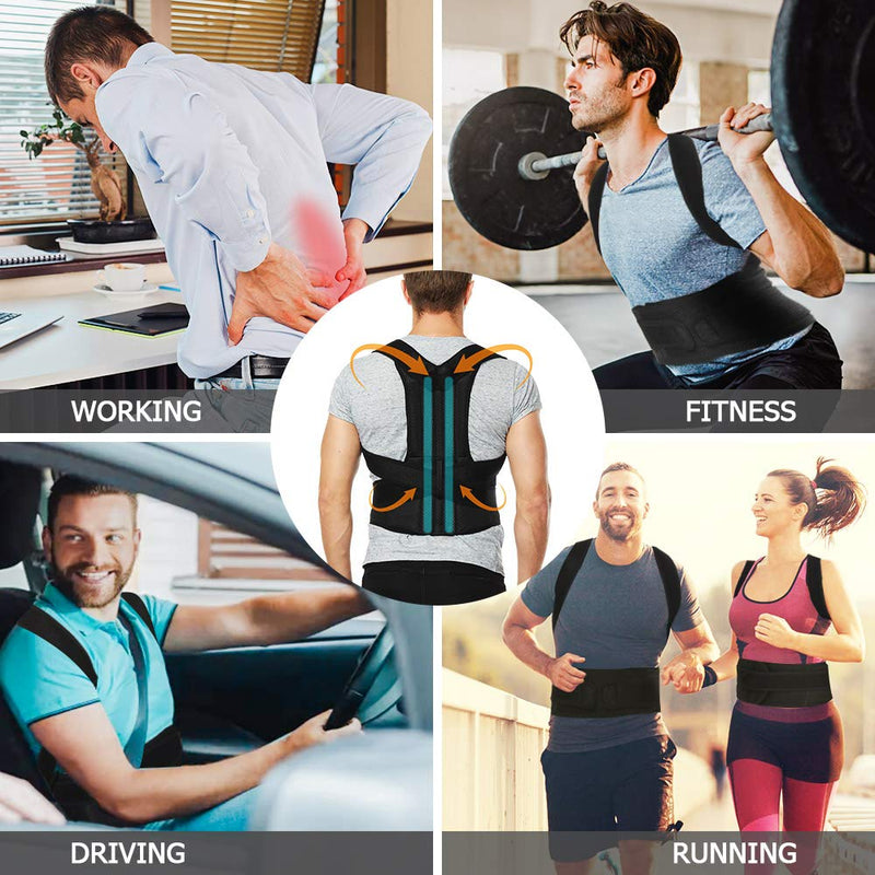 [Australia] - Back Brace Posture Corrector for Women and Men, Back Braces for Upper and Lower Back Pain Relief, Adjustable and Fully Back Support Improve Back Posture and Lumbar Support(L, 35.5"-41.5" Waist) Large (Pack of 1) 