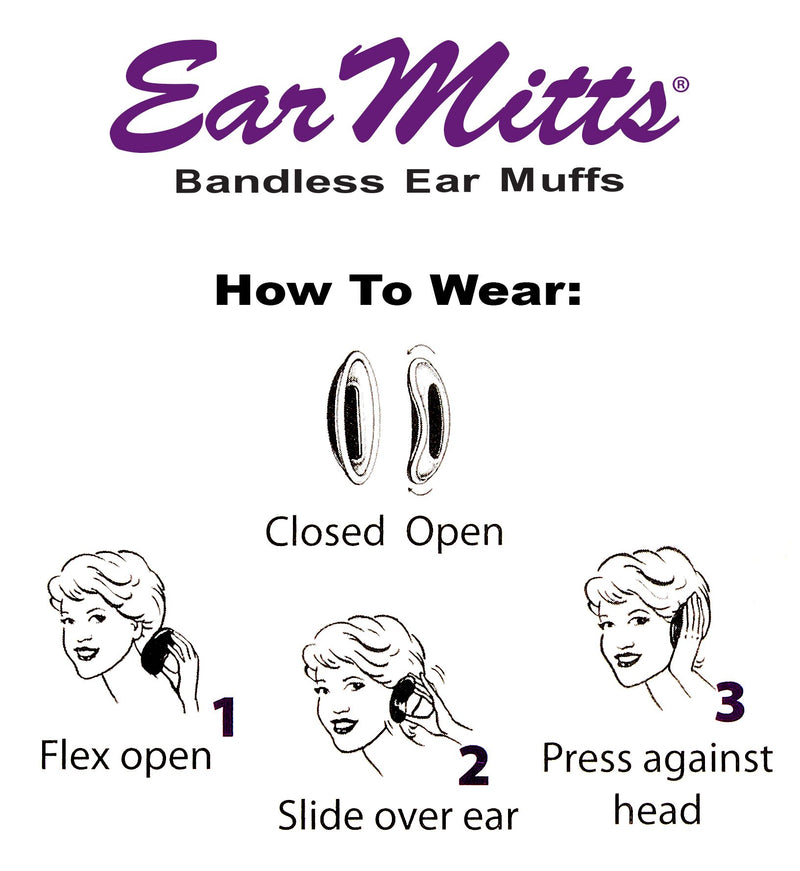 [Australia] - Ear Mitts 2 Pack Fleece Bandless Ear Muffs Warmers Covers for Winter, Running, Men or Women Small Black & Black Bundle 