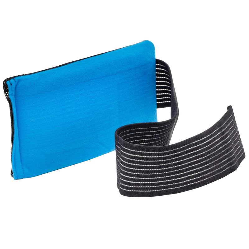 [Australia] - Tanness Reusable Gel Ice Pack for Sports Injury | Hot and Cold Compress Wrap with Adjustable Fleece Pouch | Flexible First Aid Pad for Knee, Ankle, Back Pain Relief Faster Recovery (Single) 
