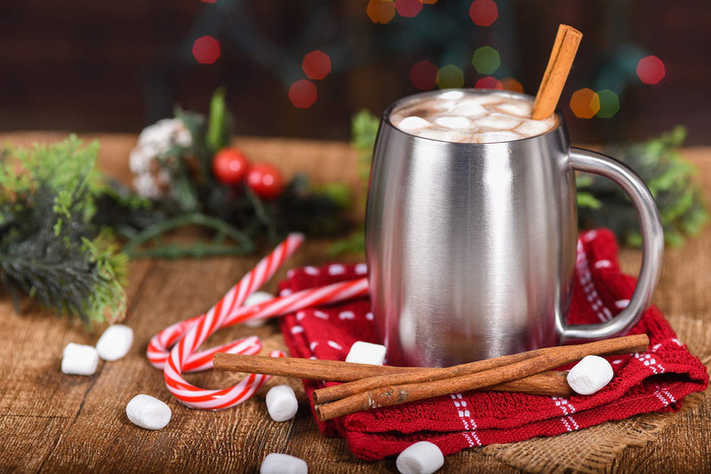 [Australia] - Stainless Steel Insulated Coffee Mugs Set of 2 (14oz) – Double Wall Coffee Cups With Spill Resistant Lid & Strong Handle – Shatterproof Cups for Cold Drinks & Hot Beverages - for Indoor & Outdoor Use Stainless Steel 14 oz (pack of 2) 