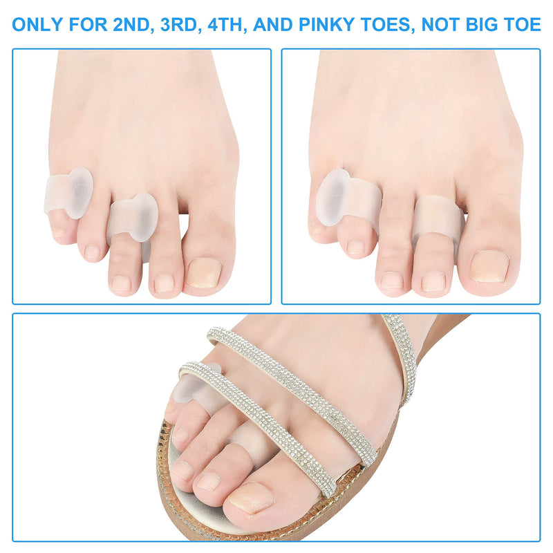 [Australia] - Gel Toe Separators, Pinky Toe Protector Spreader Small Silicone Toe Spacers, Cushions for Curled Overlapping Separate Toe Correct(Translucency Colour) 