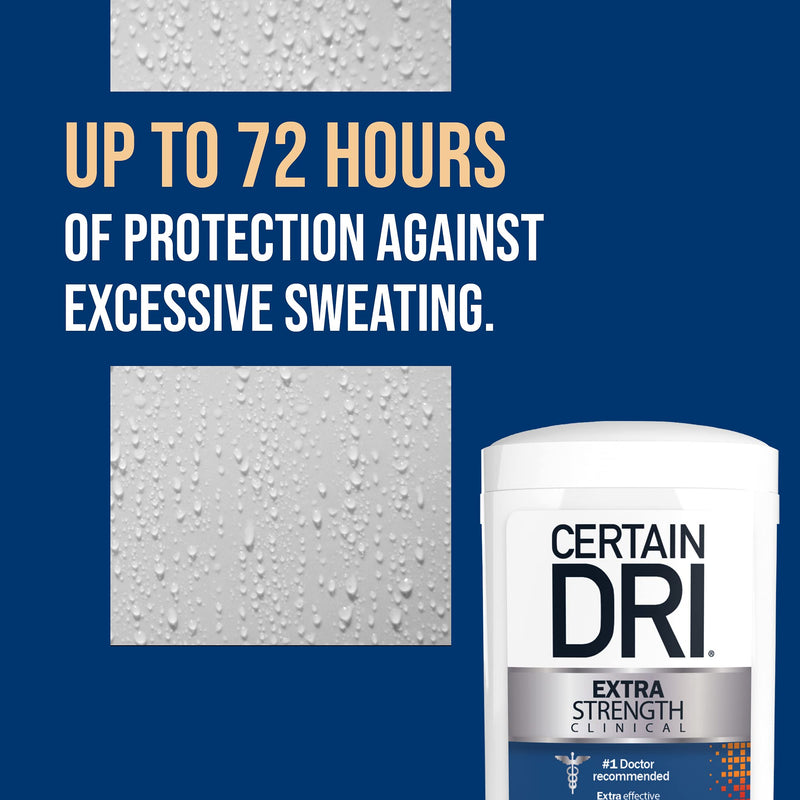 [Australia] - Certain Dri Extra Strength Clinical Antiperspirant Solid Deodorant, Hyperhidrosis Treatment for Men & Women, Powder Fresh, 1.7oz, 1 Pack 