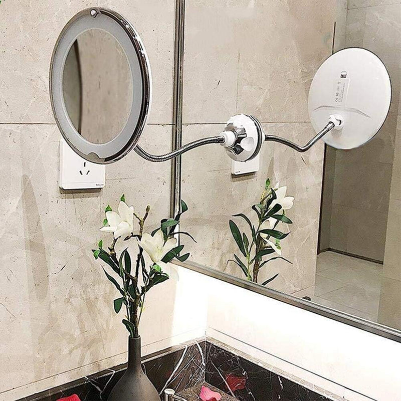 [Australia] - ZETA Travel Bathroom Vanity Natural Led Makeup Mirror Silver 7X 