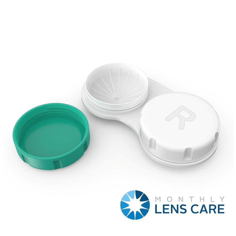 [Australia] - Contact Lens Cases 12 Pack. One Year Supply. Protect Your Eyes by Changing Your Contact Lens Case Monthly Green 
