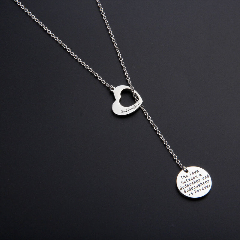 [Australia] - CHOROY Goddaughter Gift The Love Between a Godmother and Goddaughter is Forever Necklace First Communion Gift Goddaughter Y-necklace 
