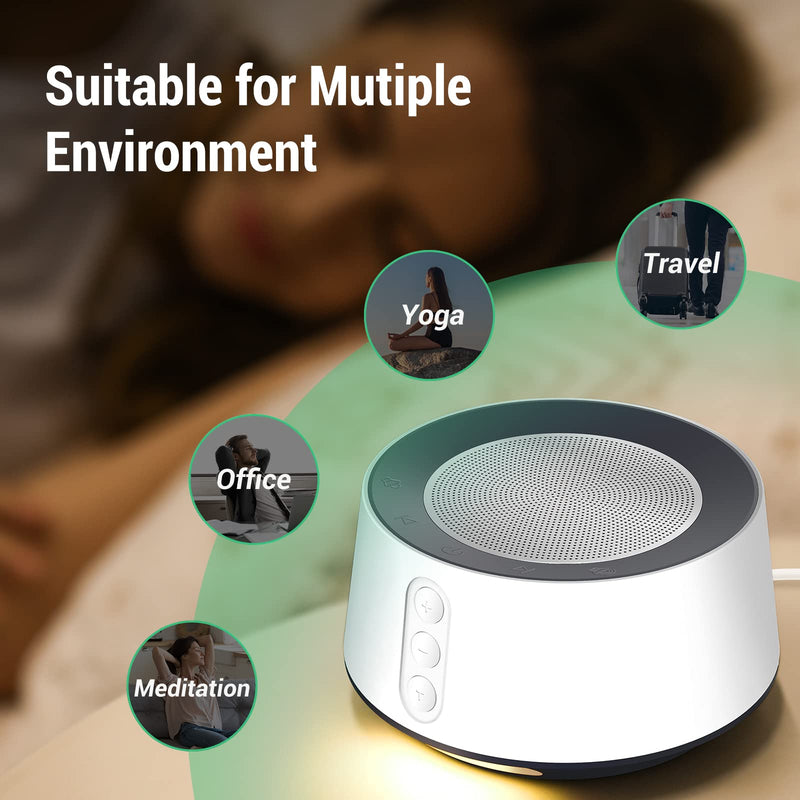 [Australia] - Fitniv White Noise Machine with Adjustable Baby Night Light for Sleeping, 14 High Fidelity Sleep Machine Soundtracks, Timer and Memory Feature, Plug in, Sound Machine for Baby, Adults 