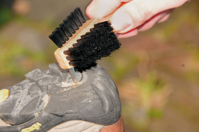 [Australia] - Redecker Shoe Sole Brush, Durable Wild Boar Bristle, Oiled Beechwood and Stainless Steel Design, 3 Ways to Clean, Made in Germany 