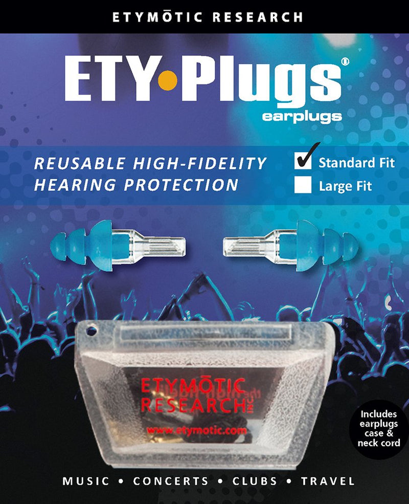 [Australia] - Etymotic Research ER20 High-Fidelity Earplugs (Concerts, Musicians, Airplanes, Motorcycles, Sensitivity and Universal Hearing Protection) - Standard, Clear Stem w/ Blue Tip Polybag 