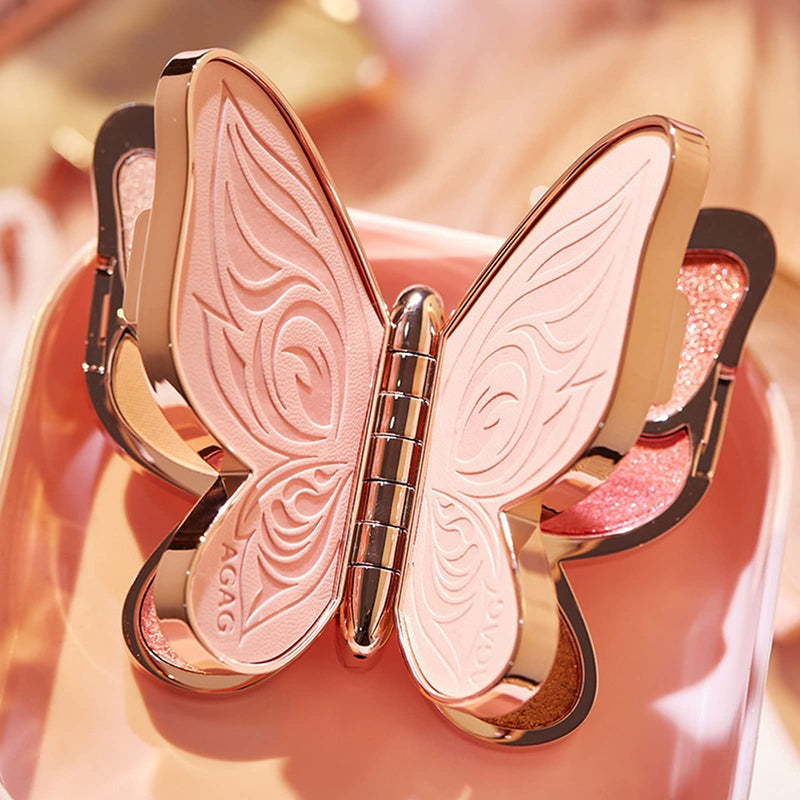[Australia] - Erinde Butterfly Eyeshadow Palette, 6 Colors Eyeshadow Palette, Palette Eyeshadow Powder Long Lasting Waterproof, Portable Butterfly Makeup Palette Set, Women's Day Present for Mother, Wife, Sister SET A 