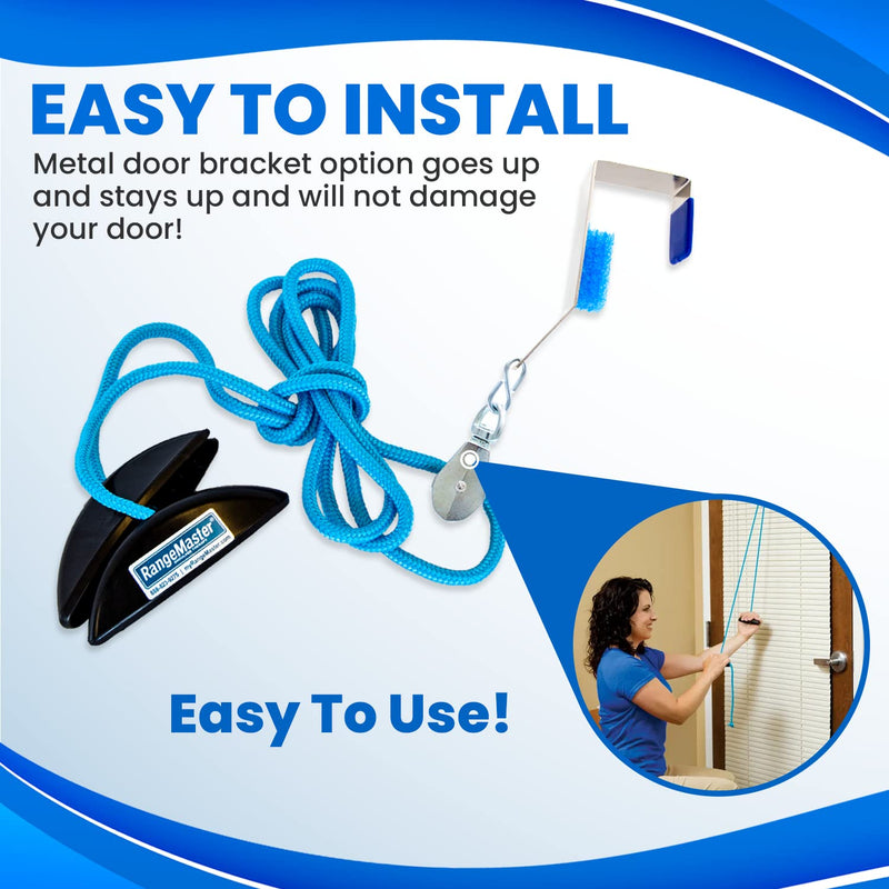 [Australia] - RangeMaster BlueRanger Shoulder Pulley with Patient Guide │ Aids Recovery and Rehabilitation │ Helps Enhance Pain Free Range of Motion │ Adjustable, Metal Bracket Door Attachment Blue 