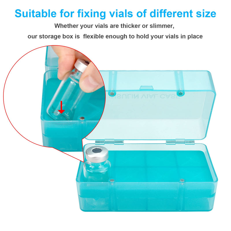[Australia] - 8-Holes Insulin Vial Storage Box for Diabetics, Vial Holder Organizer Case Fits Various 10ml-15ml Injectable Medicines Vials - Green 