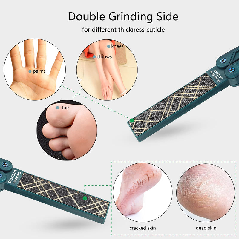 [Australia] - UPZIGS Double Sided Glass Foot Files, Foldable Feet Rasp, Foot Pedicure Scrubber, Portable Foot Callus Remover, Home Foot Care for Dead Hard Cracked Dry Skin on Wet and Dry Feet 