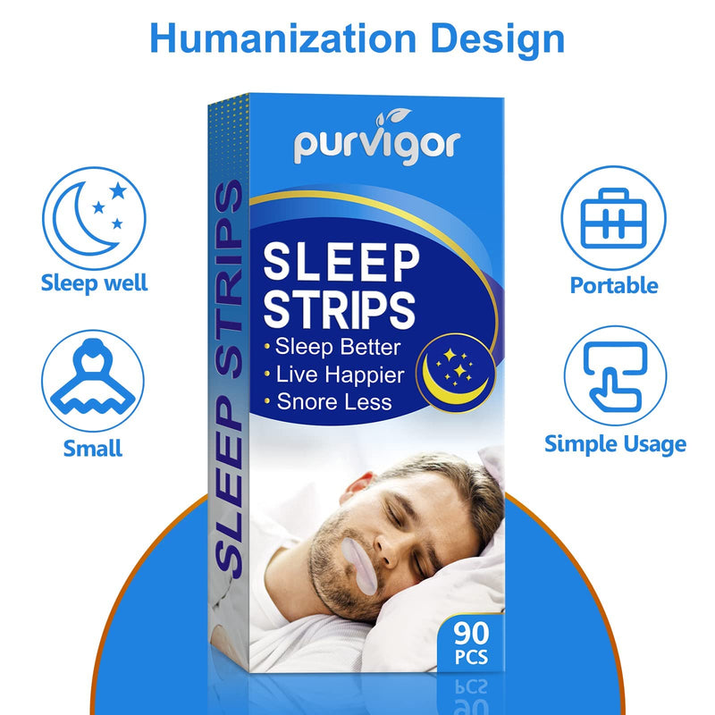 [Australia] - Mouth Tape for Sleeping 90 Pcs, Advanced Gentle Sleep Strips, Snoring Solution, Better Nose Breathing, Less Mouth Breathing, Anti Snoring Devices,Instant Snoring Relief 