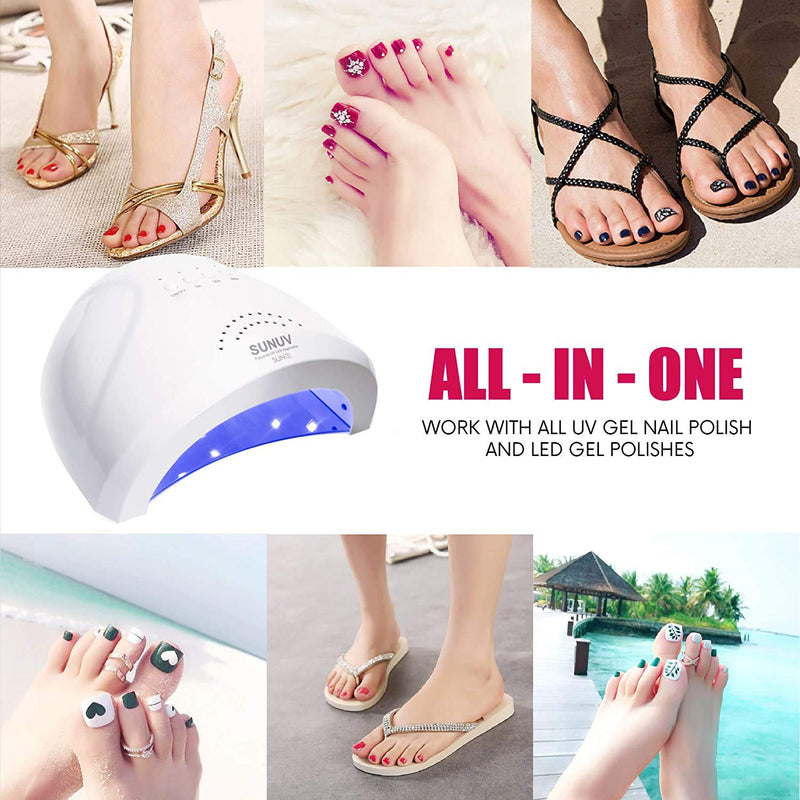 [Australia] - UV LED Nail Lamp, SUNUV Gel Nail Light for Nail Polish 48W UV Dryer with 3 Timers SUNone 