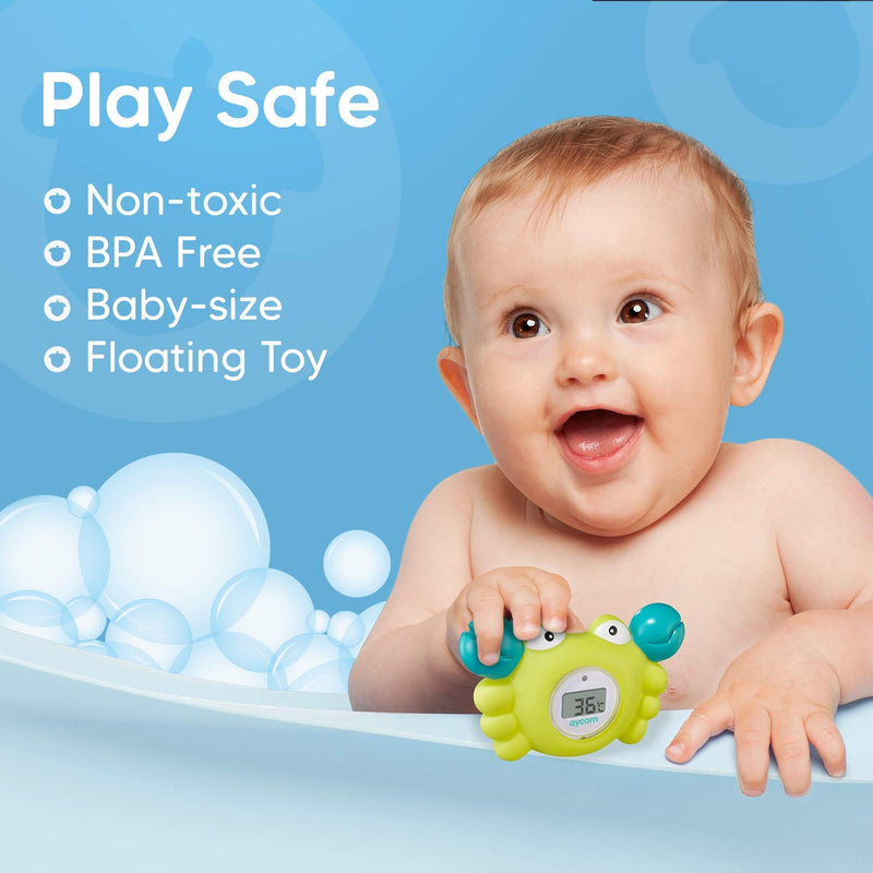 [Australia] - Aycorn Digital Baby Bath and Room Thermometer. Fast and Accurate Water Readings with LED Warning Alarm Ensures Your Child's Safety. Cute Floating Bathtub Toy Makes Perfect Bathtime Fun for Infants 