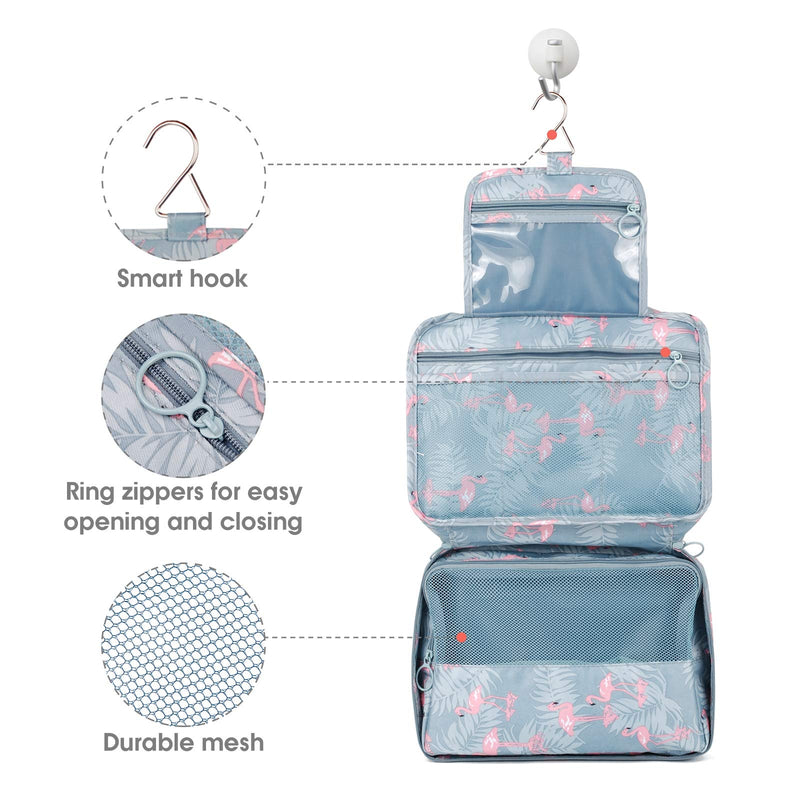 [Australia] - Hanging Travel Toiletry Bag Cosmetic Make up Organizer for Women and Girls Waterproof (A-Flamingo) A-Flamingo 
