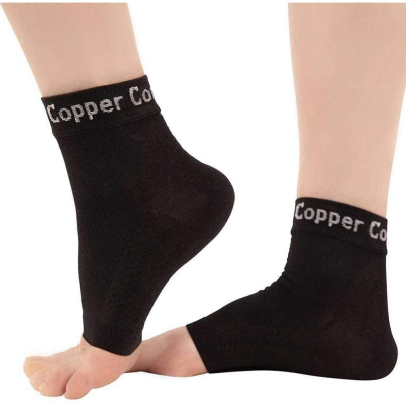 [Australia] - Copper Compression Recovery Foot Sleeves / Plantar Fasciitis Support Socks - GUARANTEED To Speed Up Recovery & Provide Relief Of Heel Spurs, Arch Pain, Foot Swelling & Ankle Injuries 1 PAIR, Medium Small/Medium (1 Pair) 