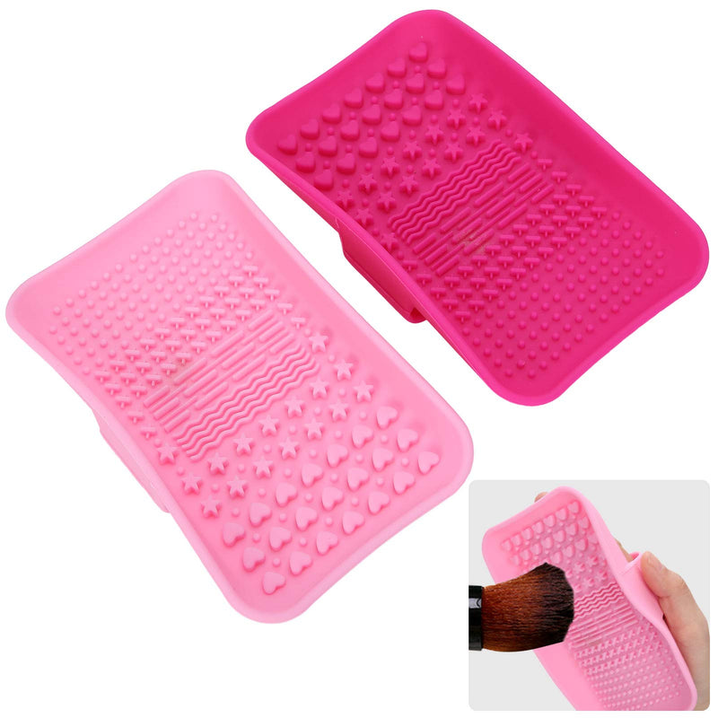 [Australia] - 2 pieces silicone brush cleaner, cleaning mat, make up brush cleaning pads, mats cosmetic make up brush cleaner washing tool 