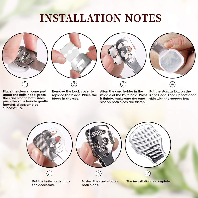 [Australia] - Callus Shaver, Foot Shaver Callus Remover for Feet Hand Care with Foot File, 10pcs Blades, Foot File Head and Dead Skin Storage Cover (15Pcs in Total) 