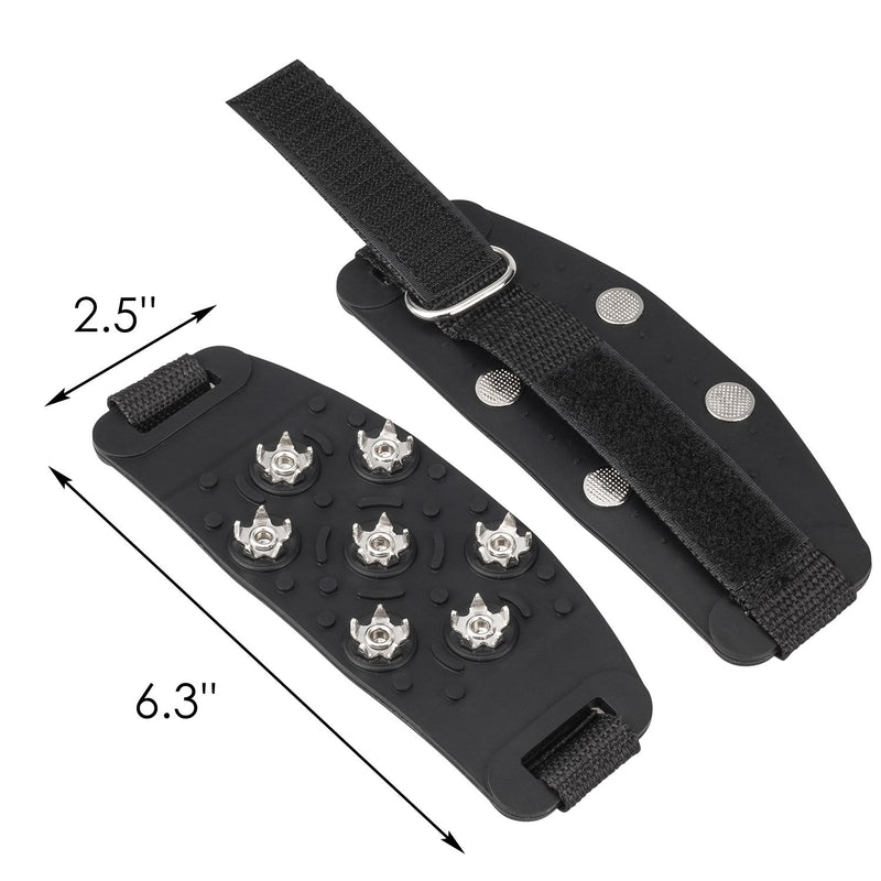 [Australia] - FANBX F Crampon Traction Cleats Anti-Skid Traction Grips Crampons Spikes 7 Point Cleats for Footwear for Walking, Jogging, Hiking, Mountaineering Ice Snow Grips Black 