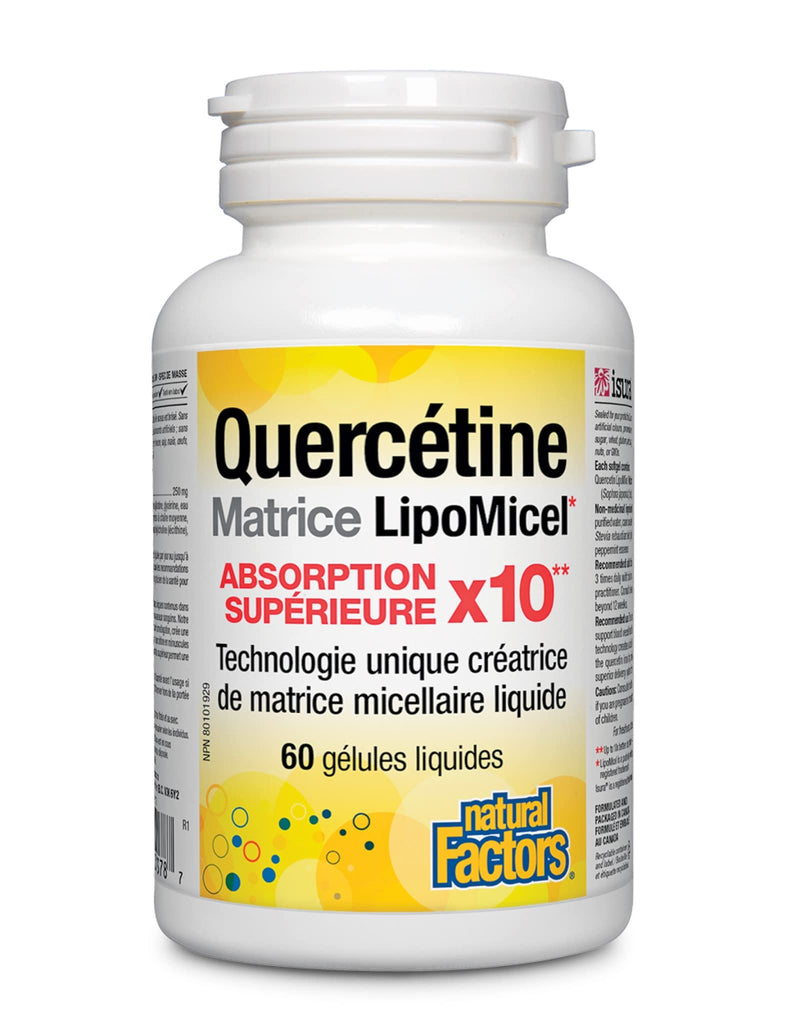 [Australia] - Natural Factors, Quercetin LipoMicel Matrix 250 mg, 60 Softgels 60 Count (Pack of 1) 