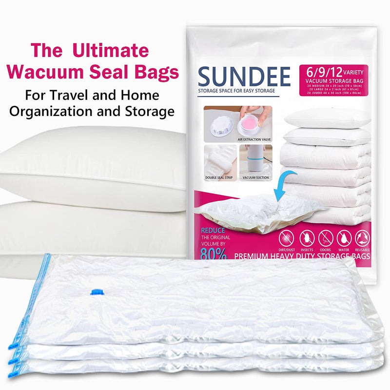 [Australia] - Vacuum Storage Bags , 6 Pack Small ReUsable Sealer Bags for Travel Packing Space Saving ( 40 x 60cm ） 40 X 60 Cm 