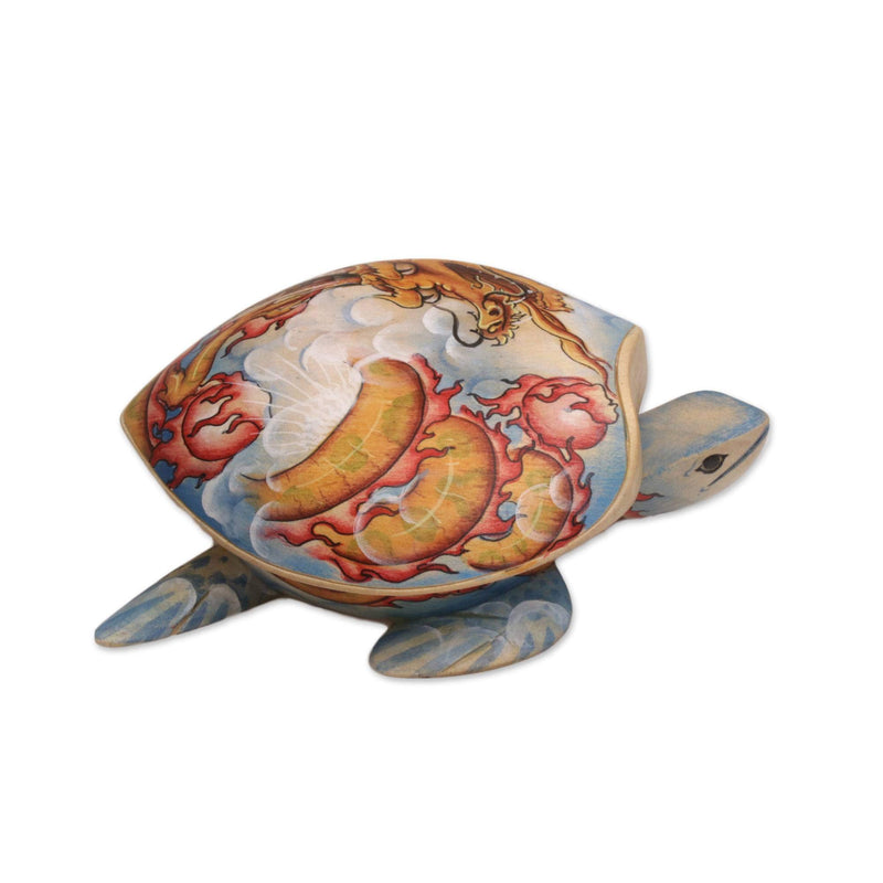 [Australia] - NOVICA Wood Turtle Jewelry Box, Multicolor, Dragon-Hearted Turtle' 