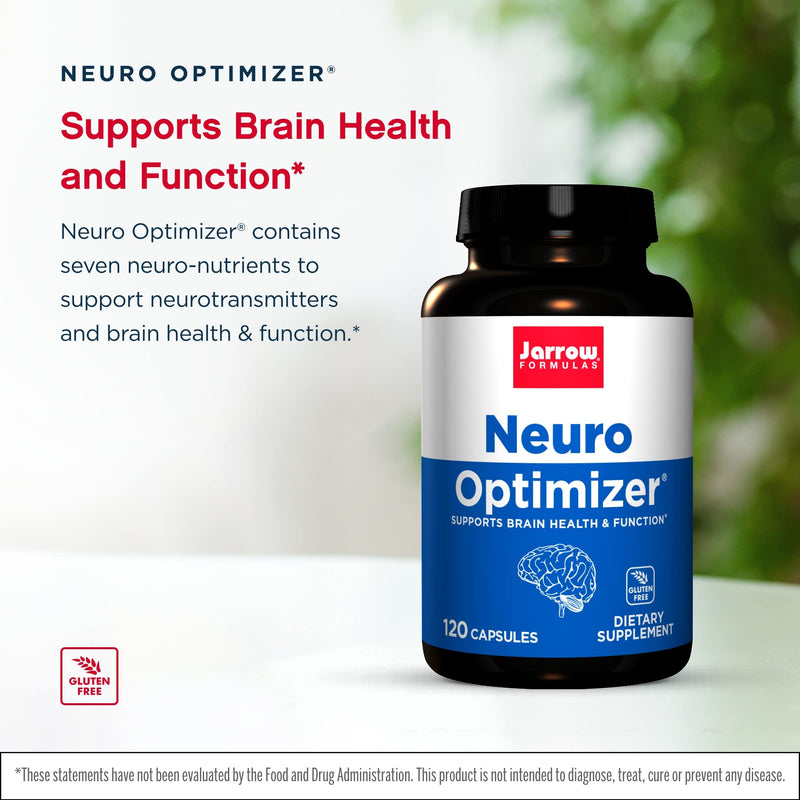[Australia] - Jarrow Formulas Neuro Optimizer - 120 Capsules - Brain Health & Antioxidant Support - Includes 7 Neuro Nutrients - Gluten Free - 30 Servings 120 Count (Pack of 1) 