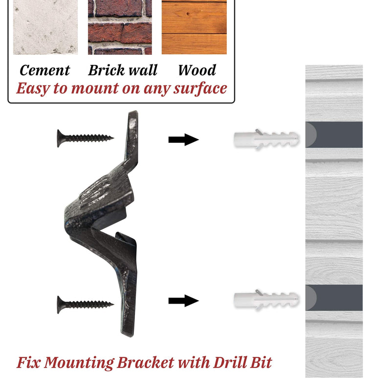 [Australia] - 2PCS Cast Iron Wall Mounted Bottle Opener Vintage Rustic with Self-Tapping Screws for Home Garden Bar KTV Hotel KH02 2PCS Black 