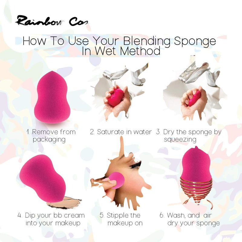 [Australia] - Rainbow Cos Premium Pear Shape Makeup Sponge Beauty Foundation Sponge Blender for Applicator, Foundation and Highlight (Rose Red) Rose Red 