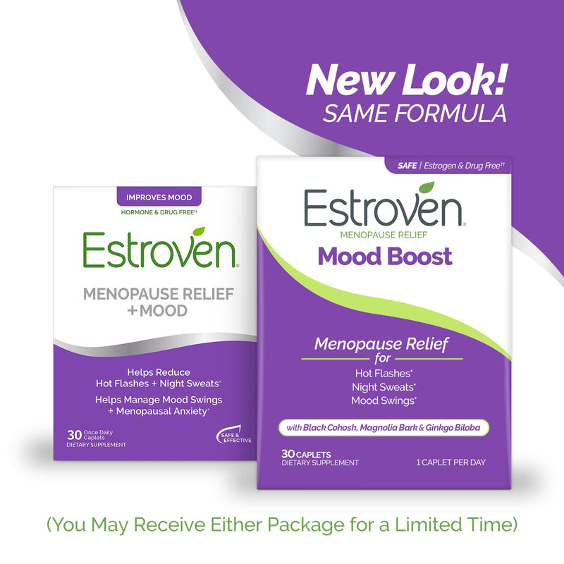 [Australia] - Estroven Mood Boost for Menopause Relief, Helps Reduce Hot Flashes & Night Sweats, Helps Manage Mood Swings*, 30 Count (Packaging may Vary) 