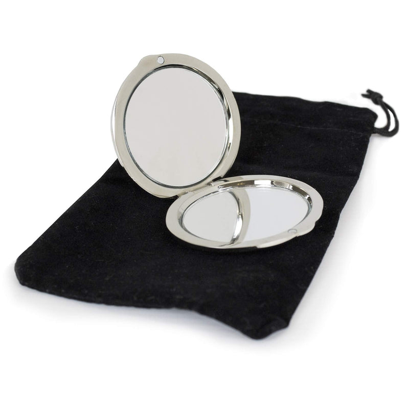 [Australia] - Silver Finish Engraved 40th Birthday Round Compact Mirror with Butterflies Great Idea for Birthday Gift Friends Presents Gifts 