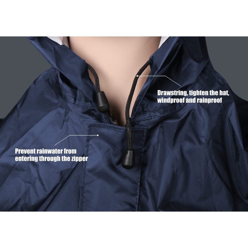 [Australia] - Anyoo Waterproof Wheelchair Poncho Cover Lightweight Rain Poncho Cape Shield with Elastics Provide Dry Protection for Wheelchairs dark blue 