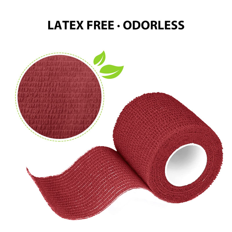 [Australia] - FriCARE Nonwoven Self-Adhesive Bandage, Self-Adherent Cohesive First Aid Medical Wrap, Elastic Athletic/Vet Tape for Wrist 2 Inches Wide 2 Inch x 5 Yards Burgundy 