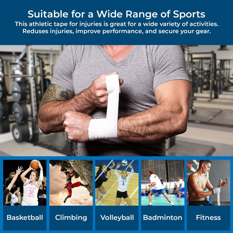 [Australia] - AFFORDTEX Sports Tapes – 8 Adhesive Rolls Bundle with No-Sticky Residue – Sport Tape with Zig-Zag Edge for Easy Tearing – Skin-Friendly Athletic Tape of 1.5 x 10 Yards for Athletes, Coaches, Amateurs 