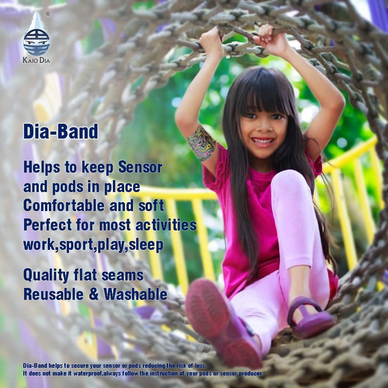 [Australia] - Dia-Band, Armband for CGM Freestyle Libre, Medtronic, Dexcom or Omnipod - Comfortable and Reusable Diabetic Armband for Glucose Sensor. (Junior.XS (17-19 cm)) 