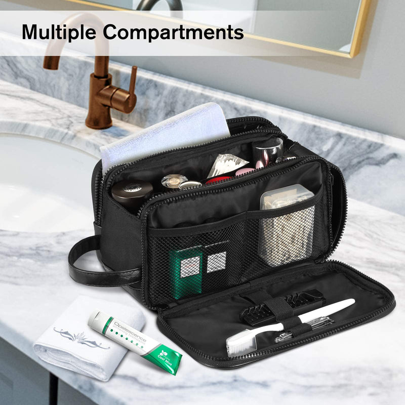 [Australia] - SITHON Toiletry Bag for Men or Women, Water Resistant Travel Shaving Dopp Kit Storage Organizer with Wet Towel Separation for Cosmetic & Bathroom Toiletries, Black 