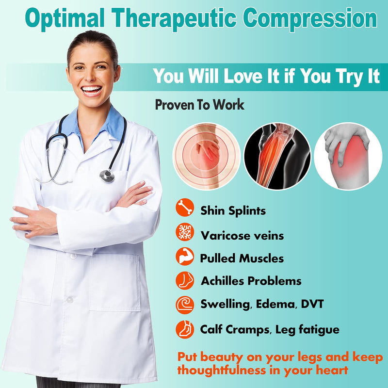 [Australia] - MGANG® Calf Compression Sleeve, (2 Pairs) 20-30mmHg Leg Compression Socks, Unisex for Pain Relief, Swelling, Edema, Maternity, Varicose Veins, Shin Splint, Nursing, Travel, Black S/M Small/Medium (2 Pair) 1 Pair Black + 1 Pair Black 