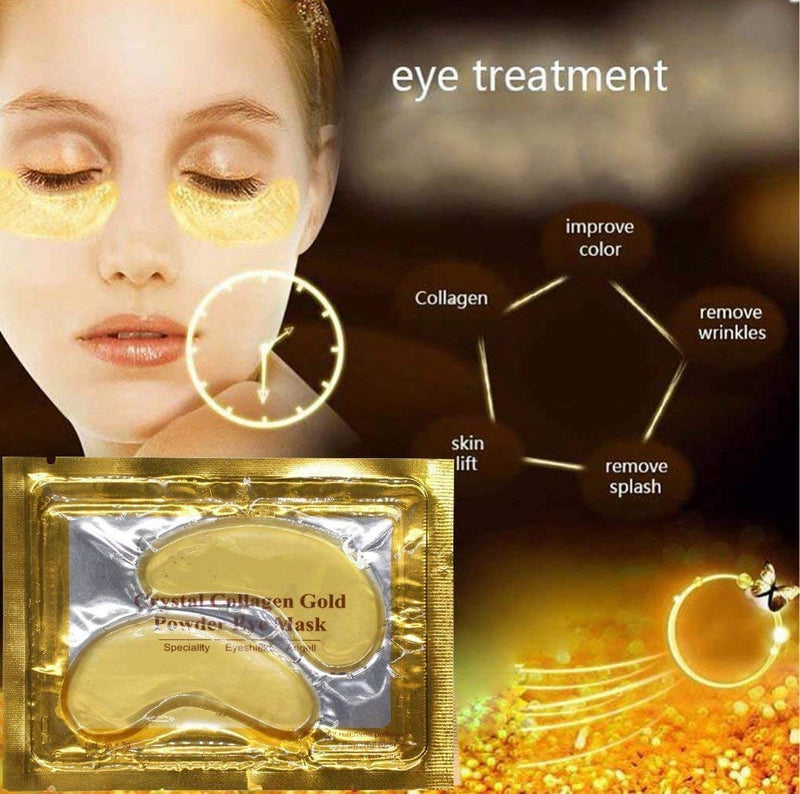[Australia] - Crystal 24K Gold Powder Gel Collagen Eye Mask,Premium Anti Aging, Anti Wrinkle, Moisturiser for Under Eye Wrinkles, Remove Eye Bags, Under-eye, Dark Circles,Hydrating, Puffy Eyes 25 Pairs 60 Count (Pack of 1) 