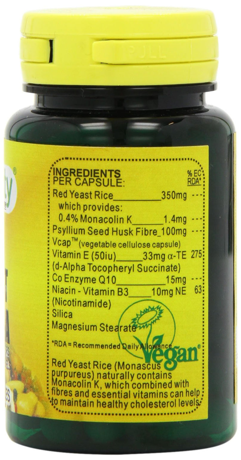 [Australia] - Veganicity Red Yeast Rice Extra Heart Health and Cholesterol Supplement - Pack of 60 Capsules 