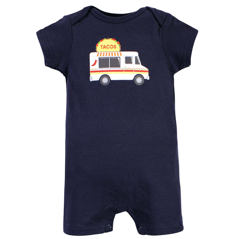 [Australia] - Hudson Baby Baby Boys' Cotton Rompers 0-3 Months Taco Truck 