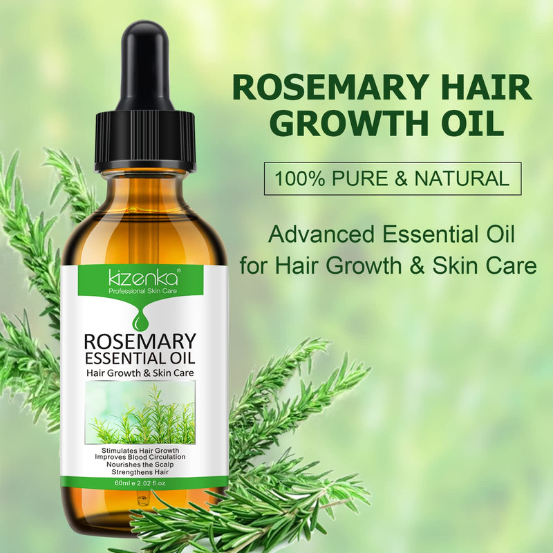 [Australia] - Rosemary Hair Growth Oil, Rosemary Essential Oil, Rosemary Oil for Hair Growth | Eyebrow and Eyelash Growth | Skin Care, 100% Pure Natural Hair Oil Serum, Stimulates Hair Growth, 60ml 